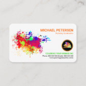 Farbenfrohe Paint Spritzer Zuhause Painter Visitenkarte (Vorderseite)