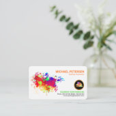 Farbenfrohe Paint Spritzer Zuhause Painter Visitenkarte (Stehend Vorderseite)