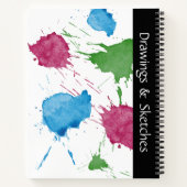 Farbenfrohe Paint Spritzers Spiral Notebook Notizblock (Rückseite)