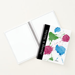 Farbenfrohe Paint Spritzers Spiral Notebook Notizblock
