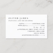 Farbenfrohe Paint Streak Maler und Dekorator Künst Visitenkarte (Rückseite)
