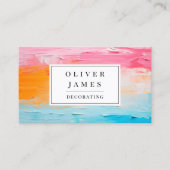 Farbenfrohe Paint Streak Maler und Dekorator Künst Visitenkarte (Vorderseite)
