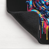 Farbenfrohe Paint Tropfen Astronaut Chimpanze Mousepad (Ecke)