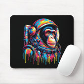 Farbenfrohe Paint Tropfen Astronaut Chimpanze Mousepad (Mit Mouse)