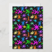 Farbenfrohe Paintball Geburtstagsparty Einladung (Rückseite)