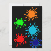 Farbenfrohe Paintball Geburtstagsparty Einladung (Rückseite)