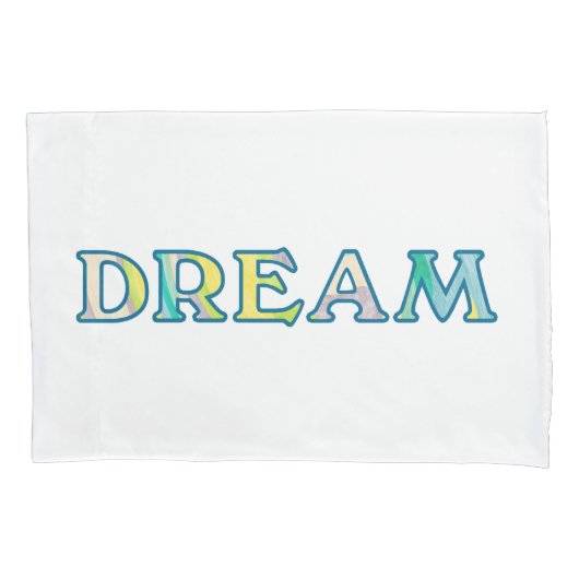 Farbenfrohe Painterly DREAM Typografie Kissenbezug (Vorderseite)