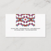 Farbenfrohe Paisley-Blume Visitenkarte (Rückseite)