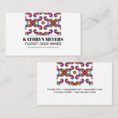 Farbenfrohe Paisley-Blume Visitenkarte (Vorne/Hinten)