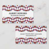 Farbenfrohe Paisley-Blume Visitenkarte (Vorne/Hinten)