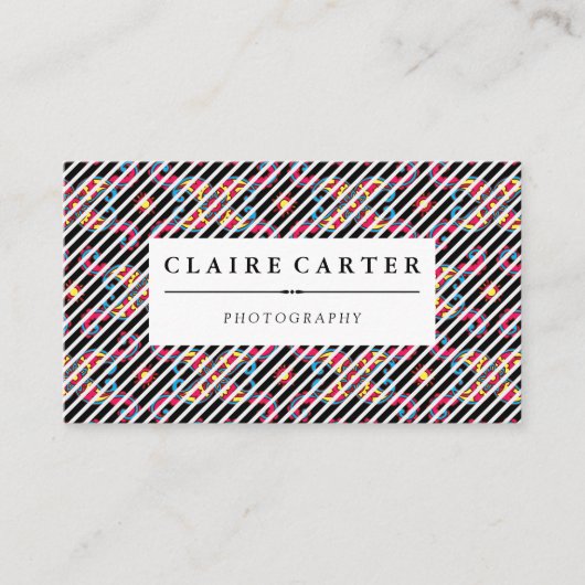 Farbenfrohe Paisley-Blume Visitenkarte (Vorderseite)