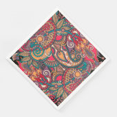 Farbenfrohe Paisley Blumenzauberkunst Serviette (Ecke)