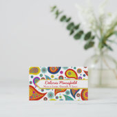 Farbenfrohe Paisley Custom Mommy Card Telefonnummerkarte (Stehend Vorderseite)