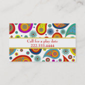 Farbenfrohe Paisley Custom Mommy Card Telefonnummerkarte (Rückseite)