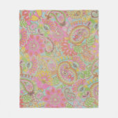 Farbenfrohe Paisley Floral botanische Blume Fleecedecke (Vorderseite)