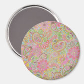 Farbenfrohe Paisley Floral botanische Blume Magnet (Vorderseite/Rückseite)