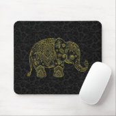 Farbenfrohe Paisley Floral Elephant Illustration Mousepad (Mit Mouse)