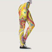 Farbenfrohe Paisley Floral Stilvoll Modernes Muste Leggings (Rechts)