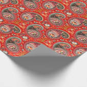 Farbenfrohe Paisley Indian Seamless Patches Geschenkpapier (Ecke)