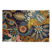 Farbenfrohe Paisley: Indische Tapete mit Blumenmus Kissenbezug (Rückseite)