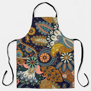 Farbenfrohe Paisley: Indische Tapete mit Blumenmus Schürze