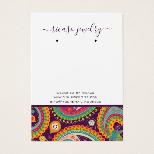 Farbenfrohe Paisley Modernes Muster mit Hintergrun (Vorderseite)