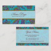 Farbenfrohe Paisley-Muster 4 Visitenkarte (Vorne/Hinten)