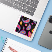 Farbenfrohe Paisley nahtloses Muster Aufkleber (Laptop mit iPhone)