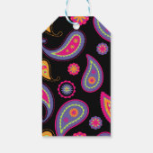 Farbenfrohe Paisley nahtloses Muster Geschenkanhänger (Rückseite)