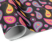 Farbenfrohe Paisley nahtloses Muster Geschenkpapier (Rolleneckpunkt)