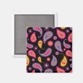 Farbenfrohe Paisley nahtloses Muster Magnet (Vorderseite/Rückseite)