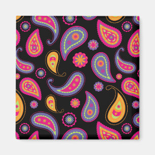 Farbenfrohe Paisley nahtloses Muster Magnet