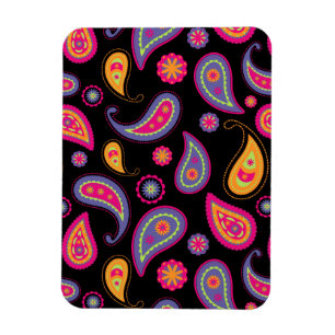 Farbenfrohe Paisley nahtloses Muster Magnet