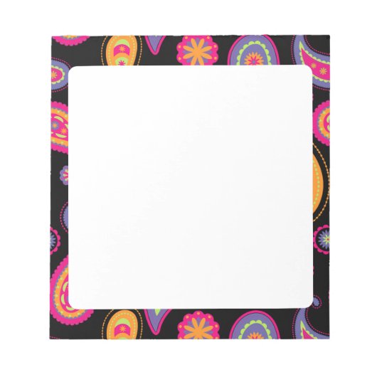Farbenfrohe Paisley nahtloses Muster Notizblock (Vorderseite)