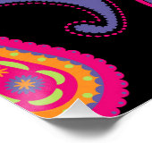 Farbenfrohe Paisley nahtloses Muster Poster (Ecke)