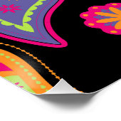 Farbenfrohe Paisley nahtloses Muster Poster (Ecke)