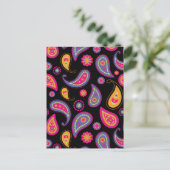 Farbenfrohe Paisley nahtloses Muster Postkarte (Stehend Vorderseite)