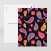 Farbenfrohe Paisley nahtloses Muster Postkarte (Vorne/Hinten)