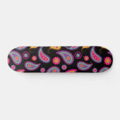 Farbenfrohe Paisley nahtloses Muster Skateboard (Horizontal)