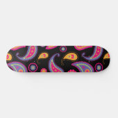 Farbenfrohe Paisley nahtloses Muster Skateboard (Horizontal)