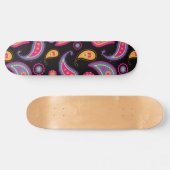 Farbenfrohe Paisley nahtloses Muster Skateboard (Horizontal)