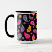 Farbenfrohe Paisley nahtloses Muster Tasse (Links)