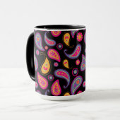 Farbenfrohe Paisley nahtloses Muster Tasse (Vorderseite Links)