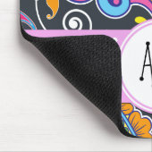 Farbenfrohe Paisley, Paisley Pattern, Boteh, Monog Mousepad (Ecke)