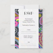 Farbenfrohe Paisley, Paisley Pattern, Hochzeit RSVP Karte (Vorderseite)