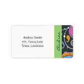 Farbenfrohe Paisley, Paisley Pattern, Ihr Name Adressaufkleber (Vorne)