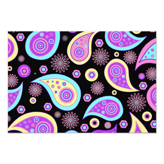 Farbenfrohe Paisley, Paisley Pattern, Persisches P Fotodruck (Vorne)