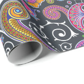 Farbenfrohe Paisley, Paisley Pattern, Persisches P Geschenkpapier (Rolleneckpunkt)