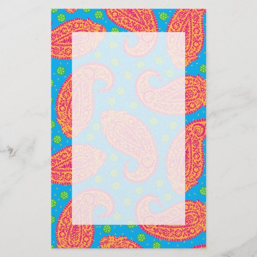 Farbenfrohe Paisley Pattern Briefpapier (Vorderseite)