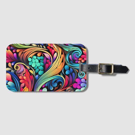 Farbenfrohe Paisley Pattern Gepäckanhänger (Vorderseite (Horizontal))